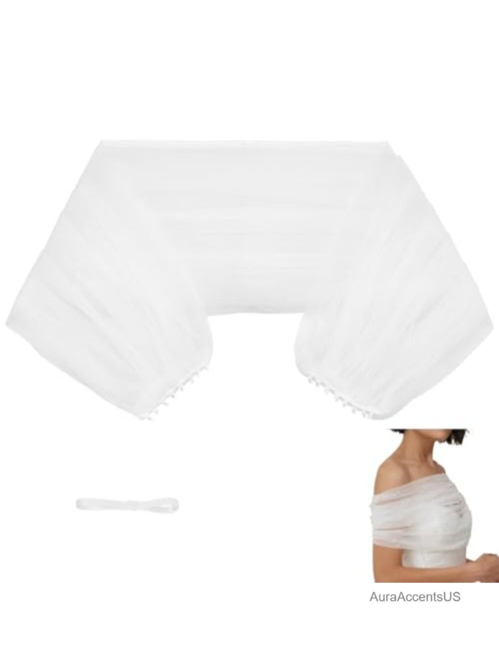 Elegant Tulle Detachable One-Shoulder Bridal Cape Shawl Wedding Party Wrap